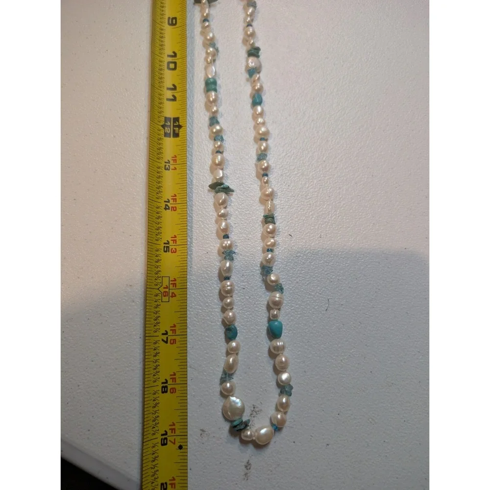 Faux Aquamarine Fresh Water Pearl Turquoise Necklace Siren Mermaid Core Statemen